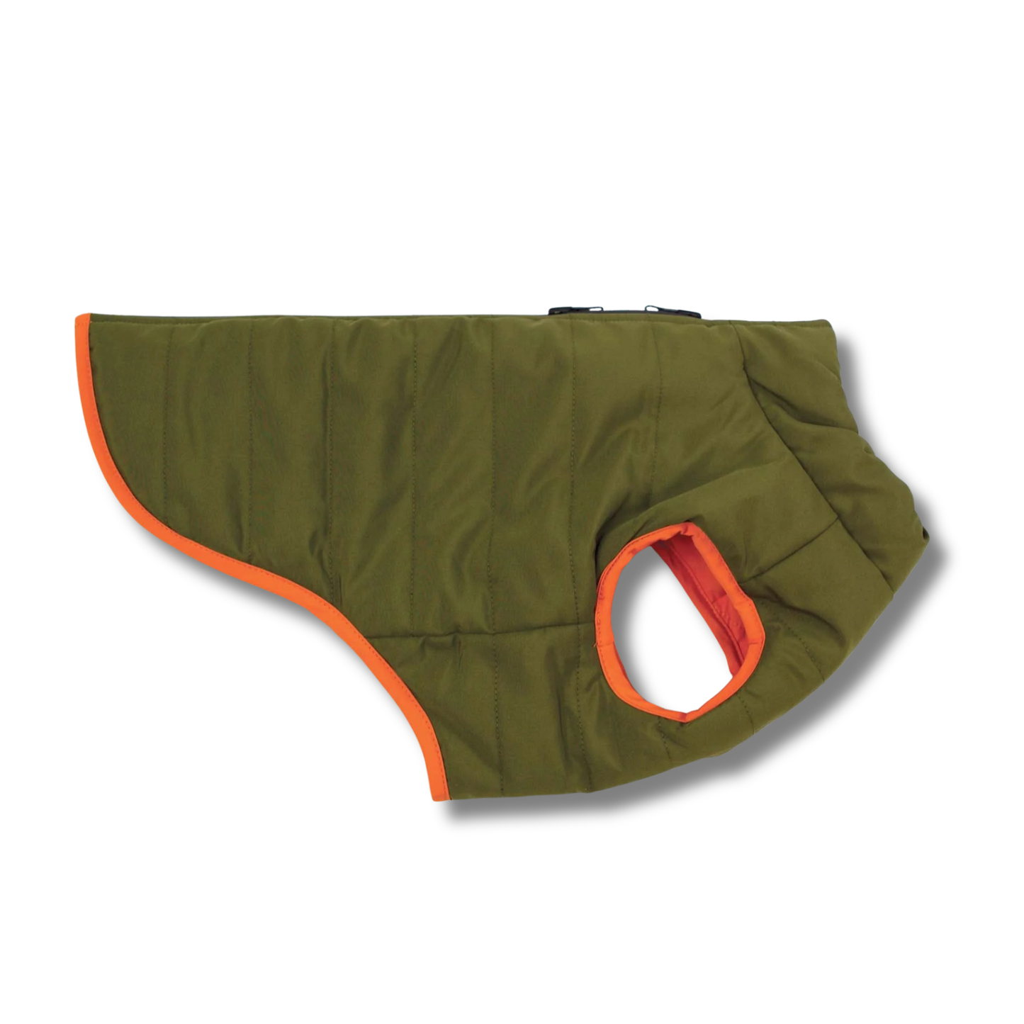 Victory Pet Products Ltd - Reversible Puffer Dog Coat - Khaki / Orange