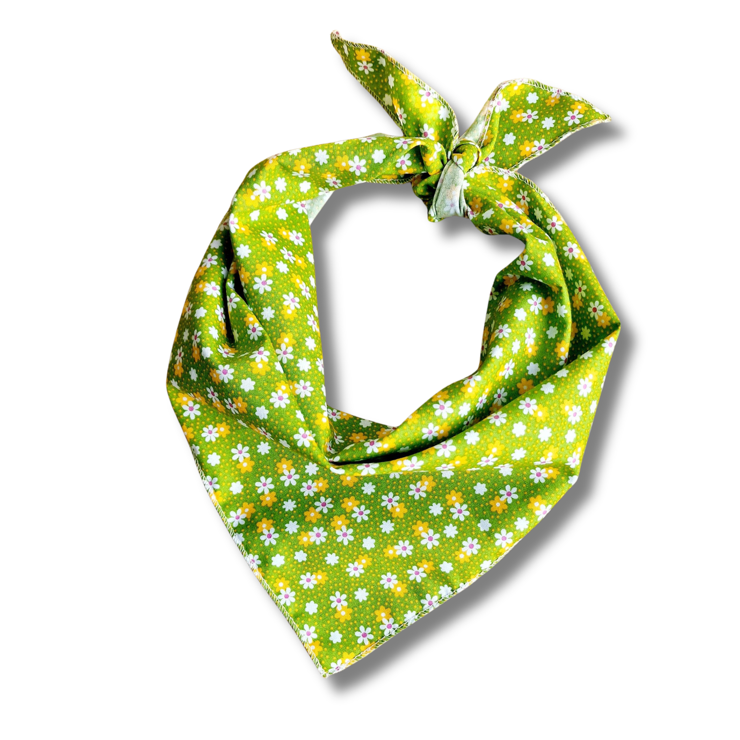Pet Pooch Boutique - Golden Green Daisy Floral Dog Bandana (Flower) - Handmade