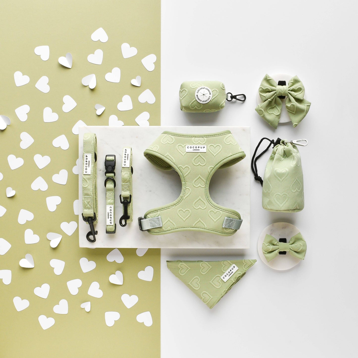 Cocopup London - Luxe Collar - Sage Heart