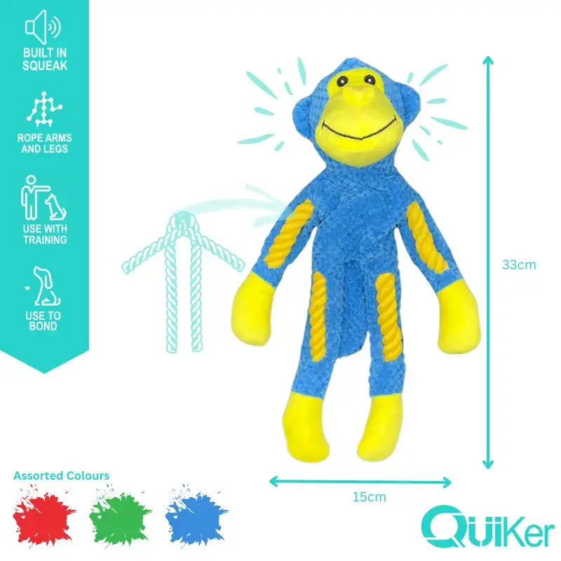 Quiker Pet Products - Rope Body Monkey Dog Toy