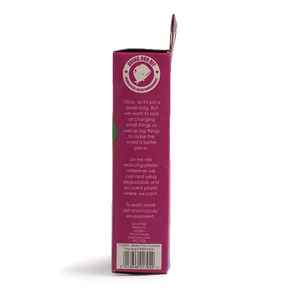 Ancol Pet Products Ltd - Made From Scented Poop Bag 4 Refill Pack