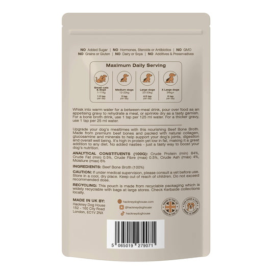 Hackney Dog House - Beef Bone Broth for Dogs | Dog Gravy Food Topper