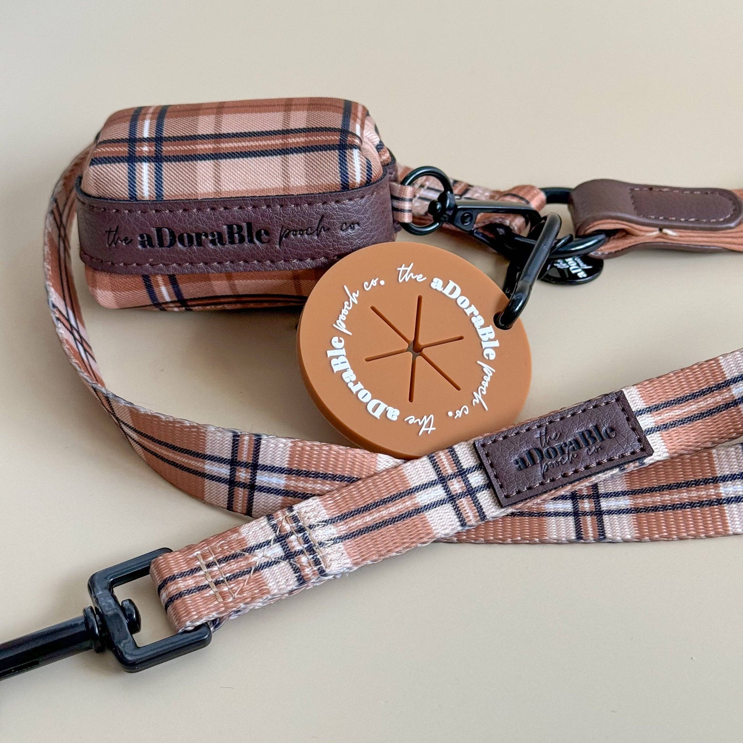 The aDoraBle Pooch Company - Heritage Dog Lead - Butterscotch Biscuit
