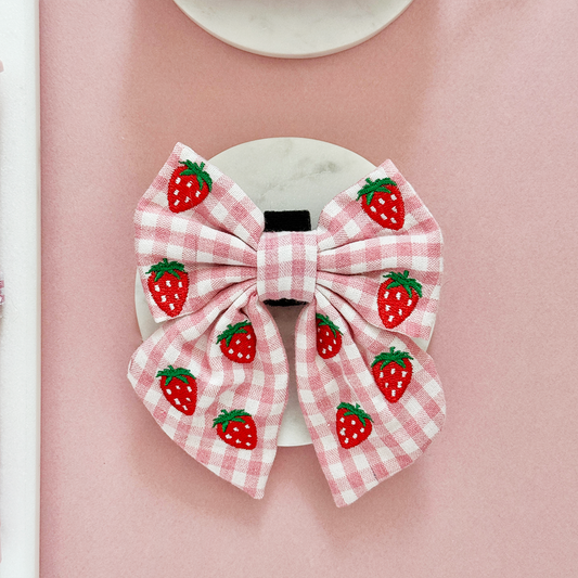 Cocopup London - Strawberry Picnic Pup Sailor Bow Tie