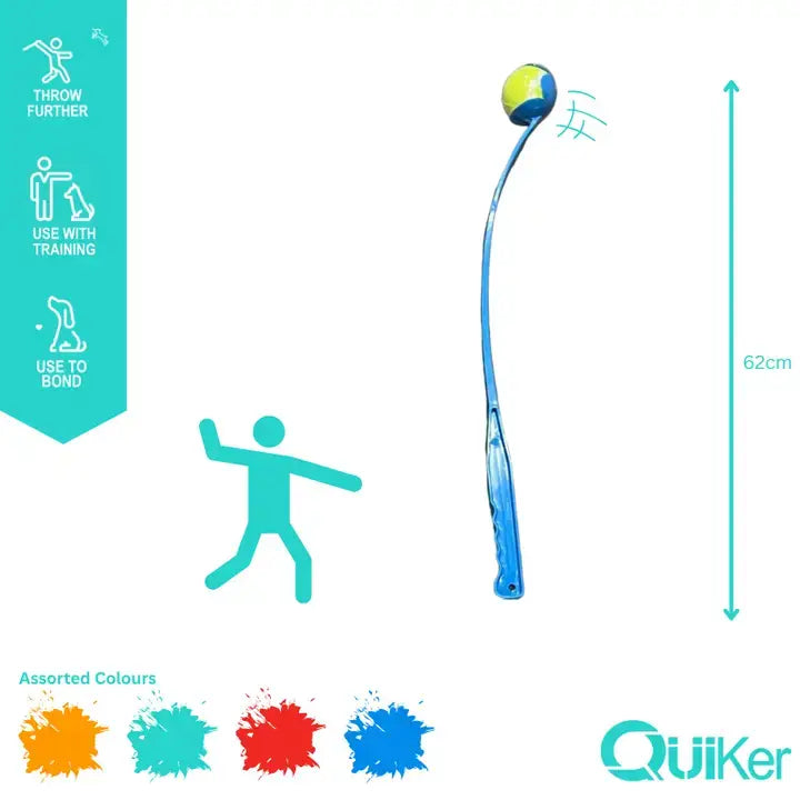 Quiker Pet Products - L 62cm Tennis Ball Launcher/Thrower Dog Toy - 16 Pack Inner