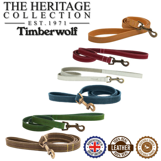 Ancol Pet Products Ltd - Timberwolf Leather Lead - various colours- 1m x 19mm