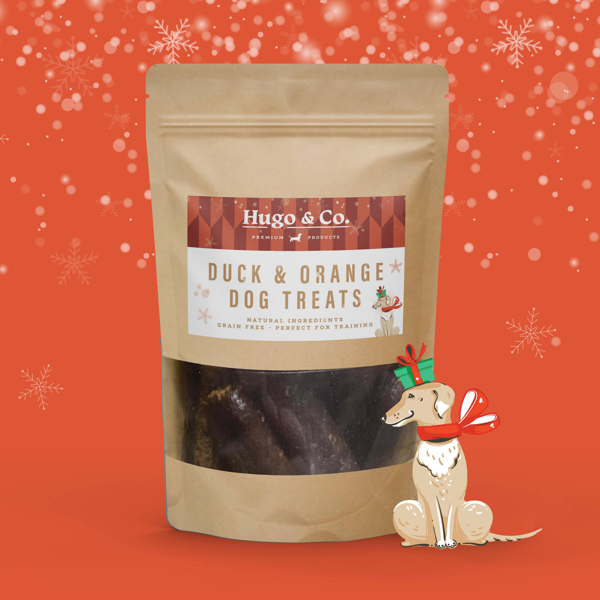 Hugo & Co Dog Treats - Christmas Duck and Orange Dog Treats