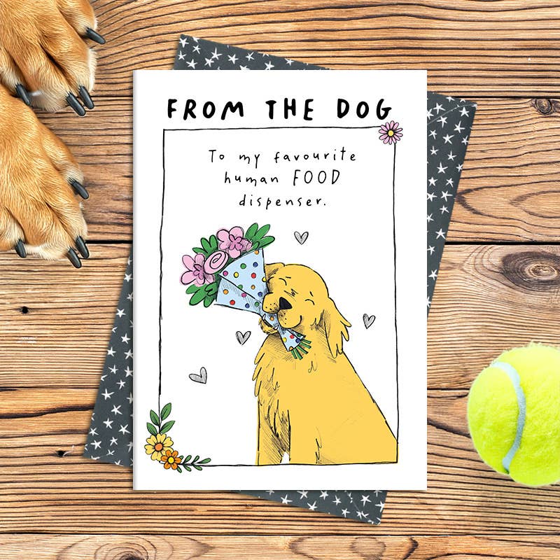 Dandelion Stationery - From the dog - Food dispenser - Greetings Card