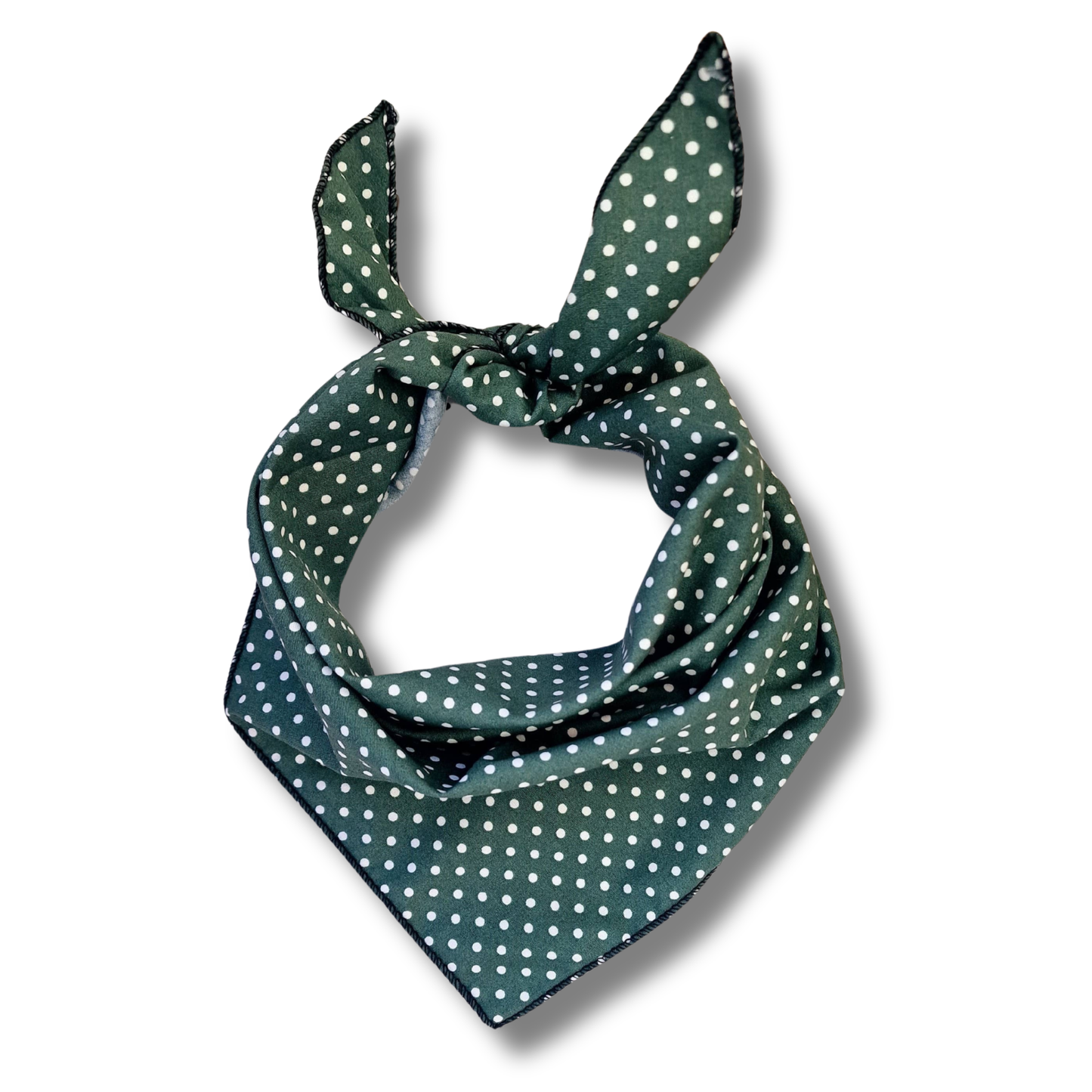 Pet Pooch Boutique - Antique Green Polka Dot Dog Bandana (classic) - Handmade