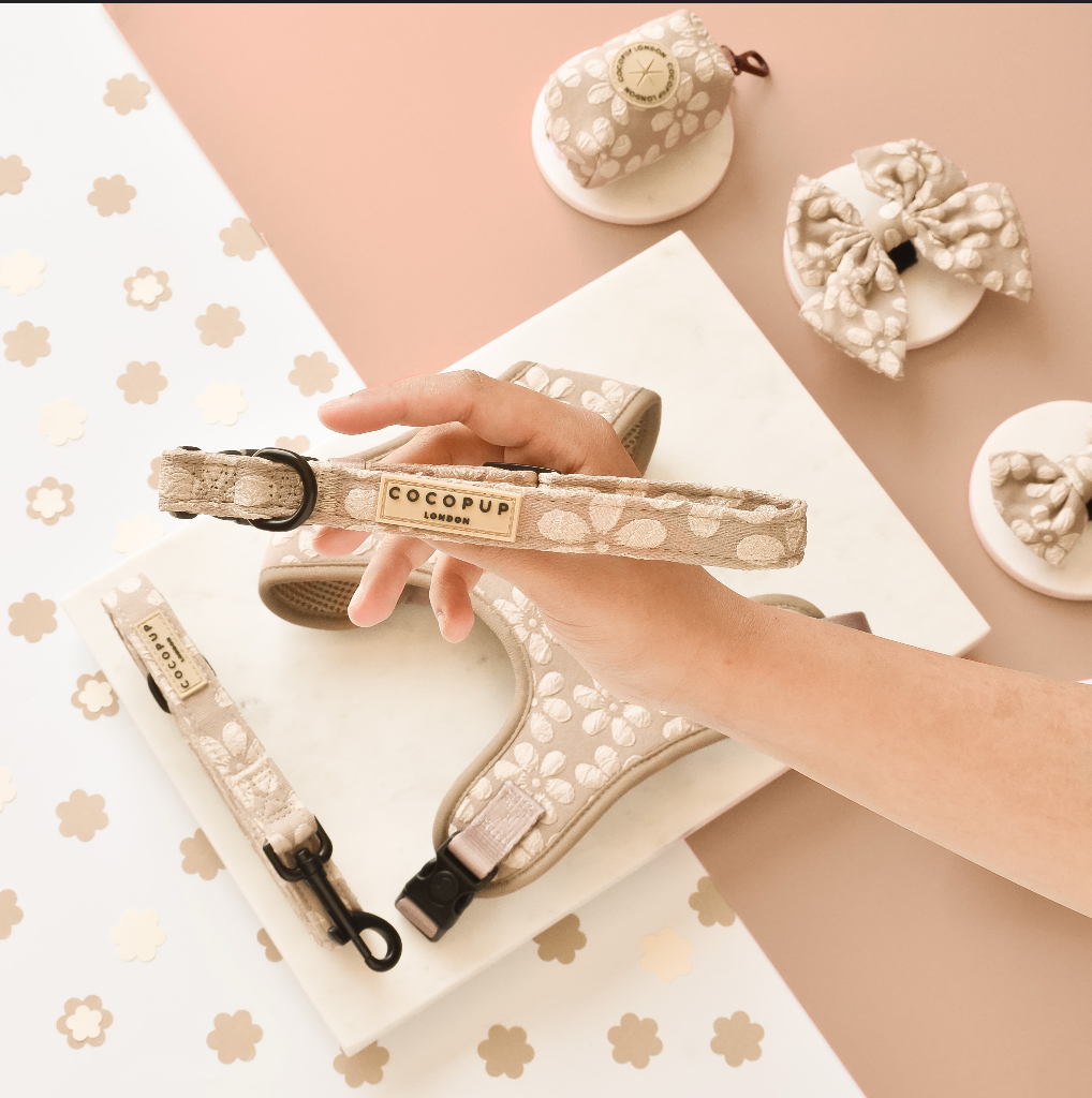 Cocopup London - LUXE Collar - Mocha Flower
