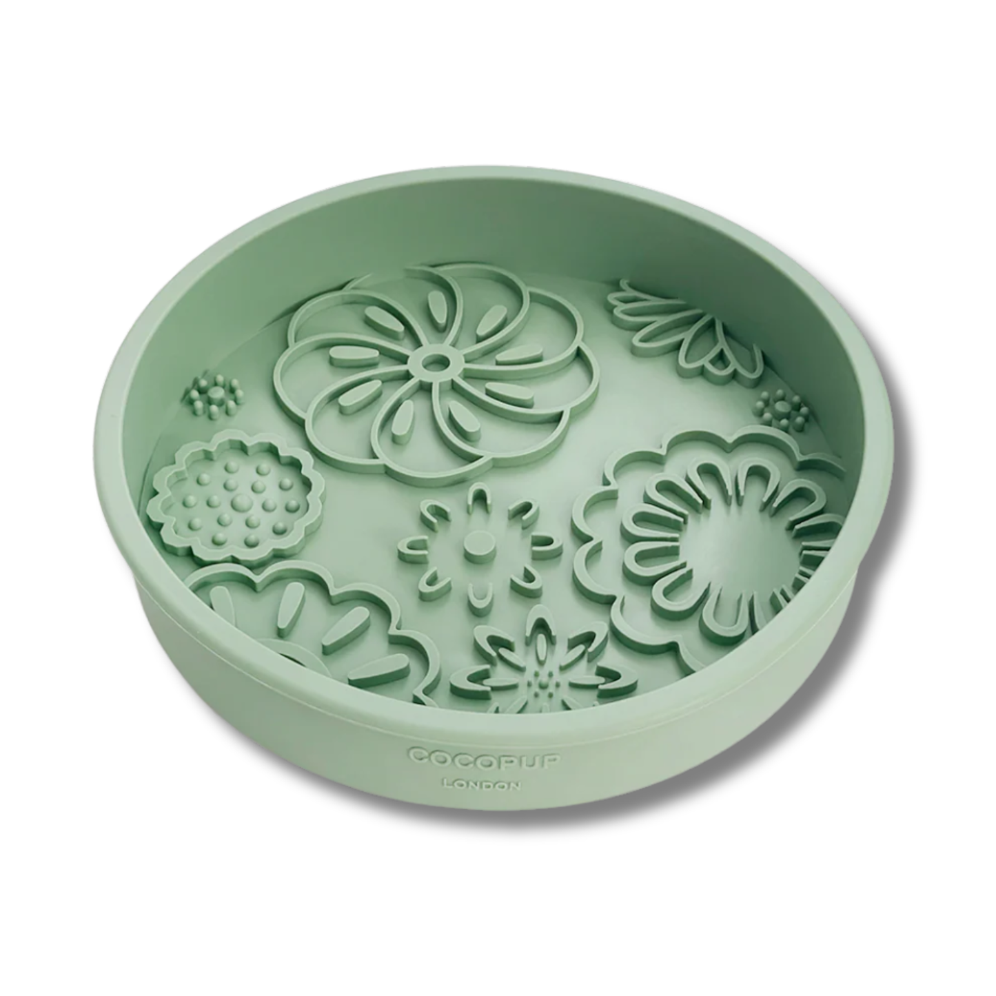 Cocopup London - Silicone Slow Feed Dog Bowl - Sage Flowers