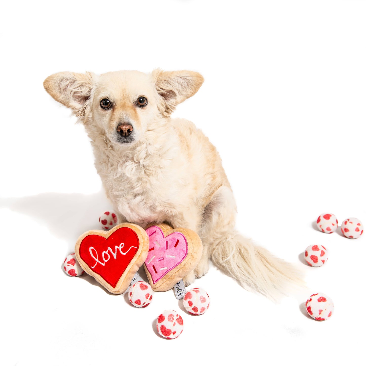 Midlee Designs - Midlee Valentine's Hearts Dog Tennis Balls