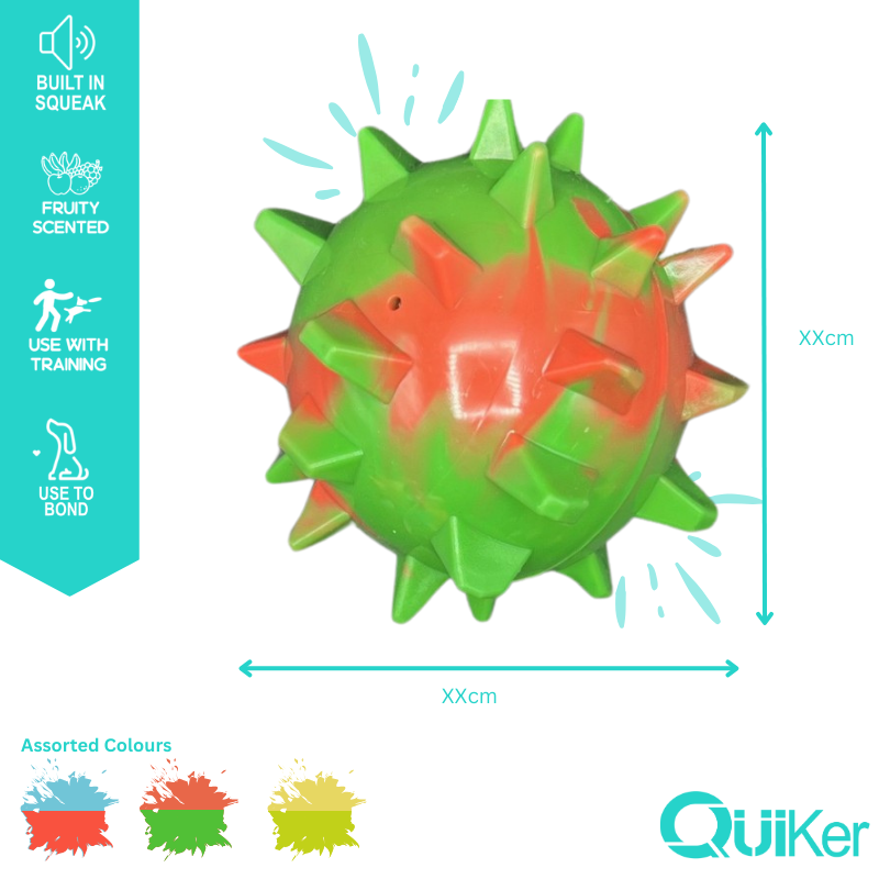 Quiker Pet Products - NEW! Fruitex - Squeaky Round Ball Dog Toy