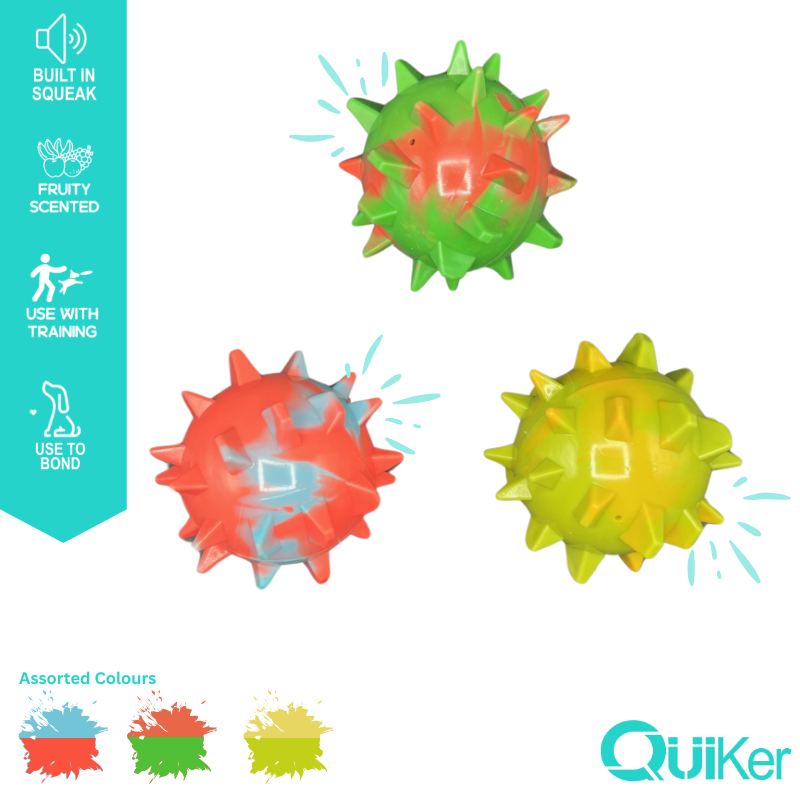 Quiker Pet Products - NEW! Fruitex - Squeaky Round Ball Dog Toy
