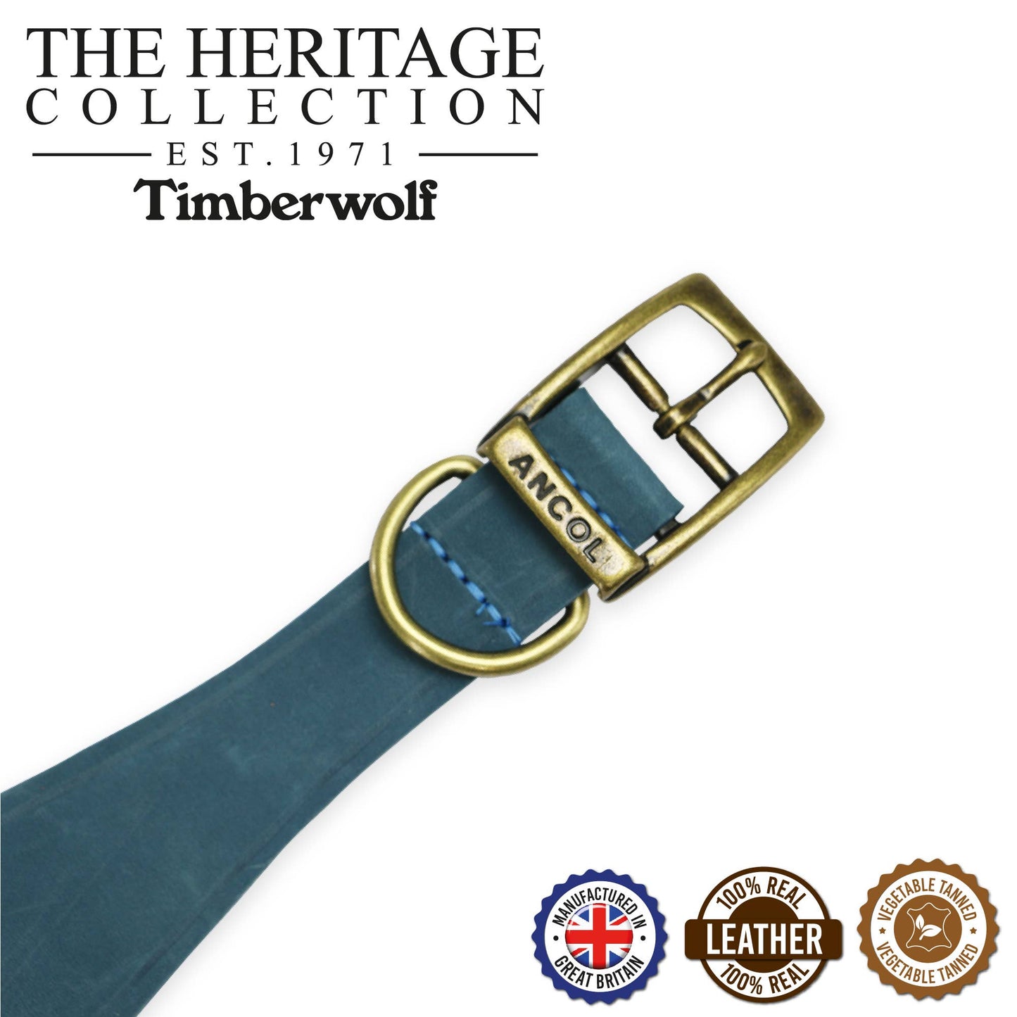 Ancol Pet Products Ltd - Timberwolf Leather Hound  Collar ( Size 30-34cm)