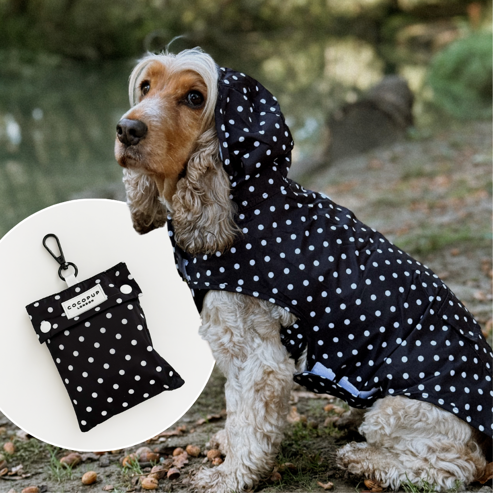 Cocopup London - Dog Raincoat - Black Polka Dot