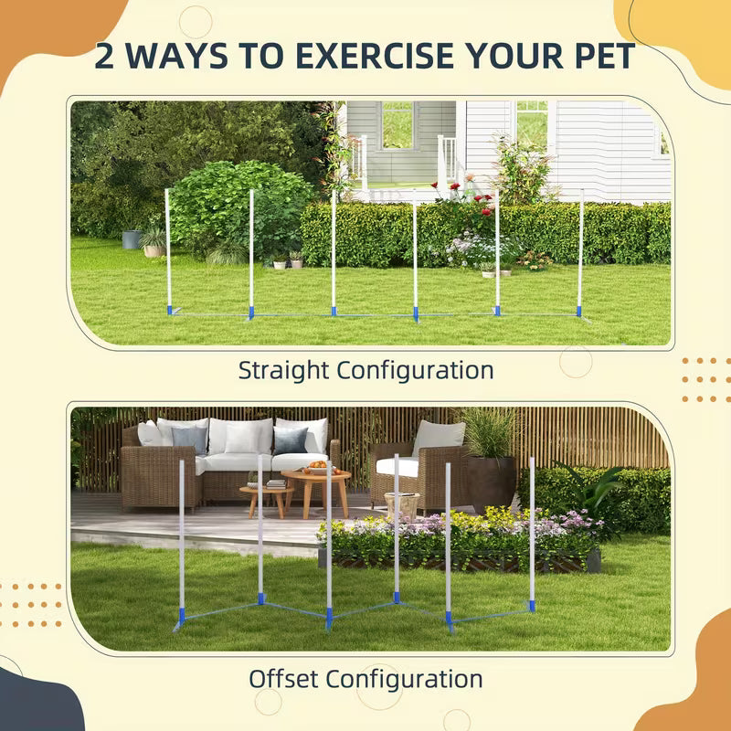 Weave poles - adjustable - Pawhut