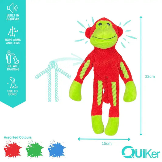 Quiker Pet Products - Rope Body Monkey Dog Toy