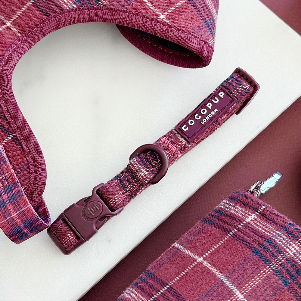 Cocopup London - Mulberry Plaid COLLAR