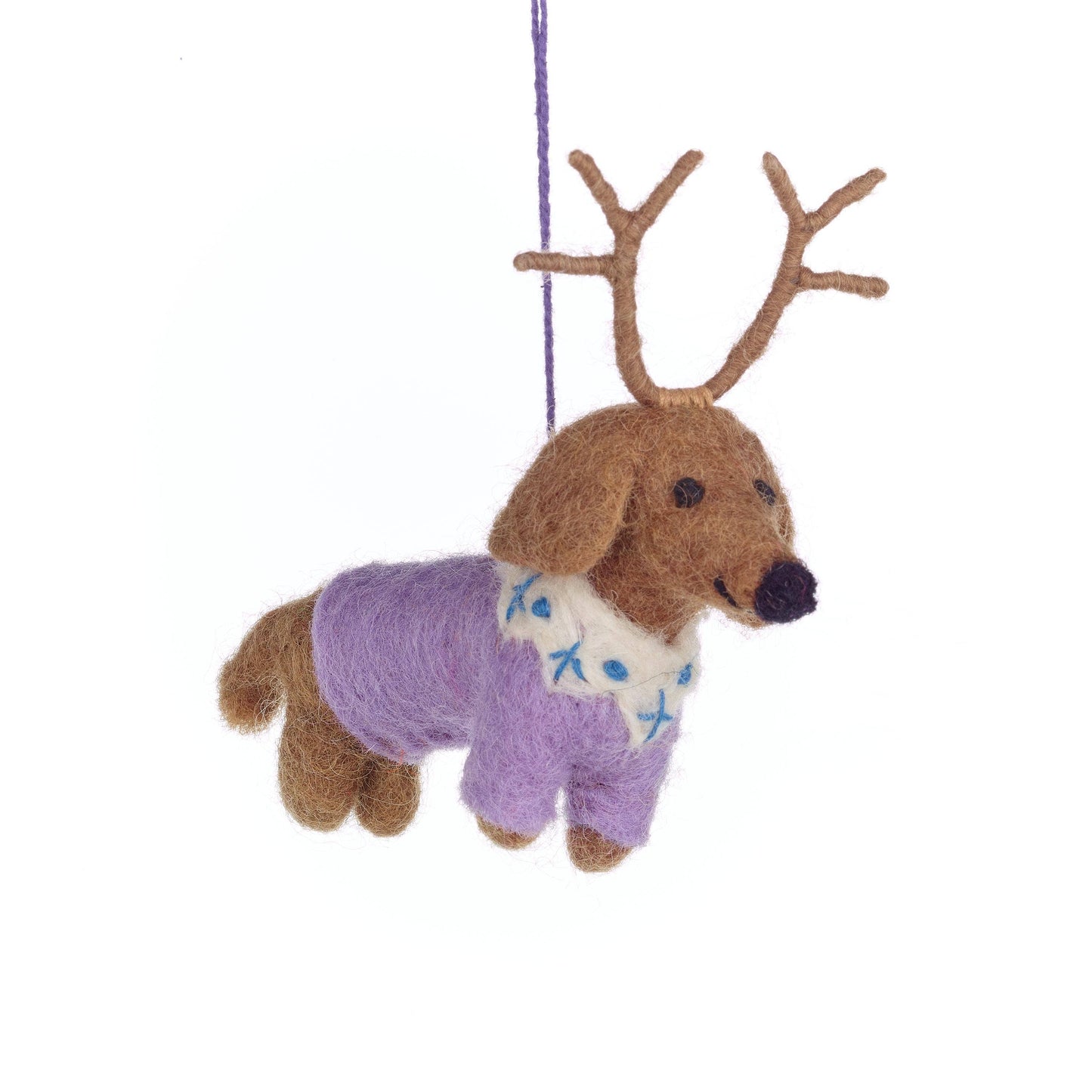 Felt So Good - Handmade Felt Rudy Dachshund Dog Christmas Decoration