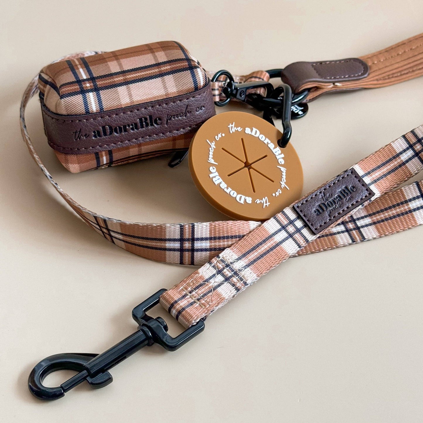 The aDoraBle Pooch Company - Heritage Dog Lead - Butterscotch Biscuit