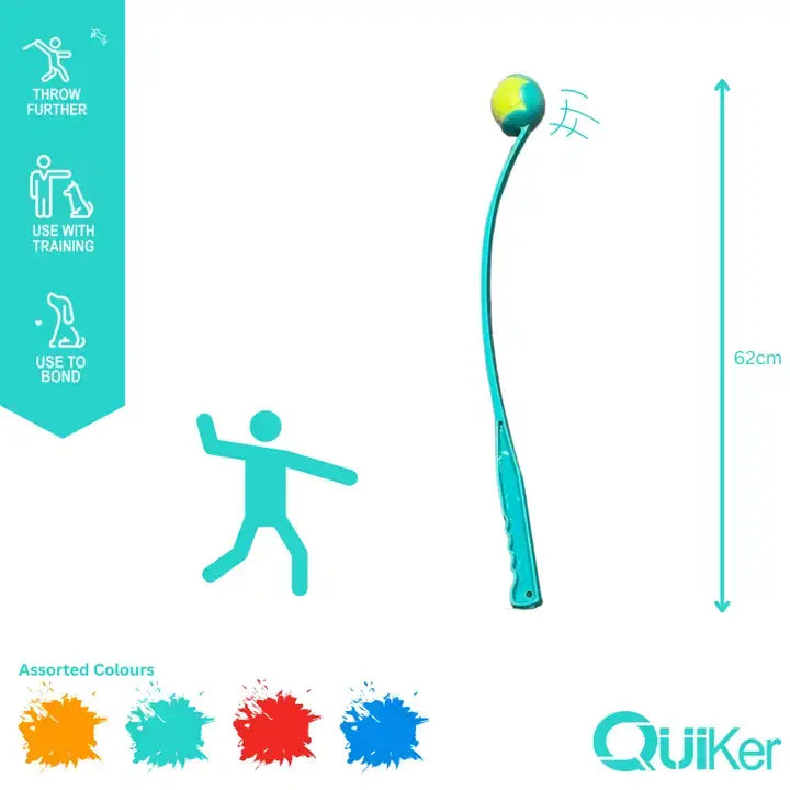 Quiker Pet Products - L 62cm Tennis Ball Launcher/Thrower Dog Toy - 16 Pack Inner
