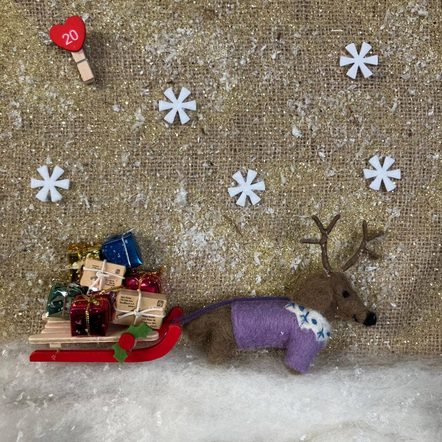 Felt So Good - Handmade Felt Rudy Dachshund Dog Christmas Decoration