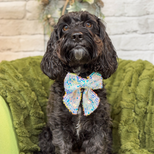Cocopup London - Limited Edition LUXE Party Holographic Sequin Sailor Bow Tie