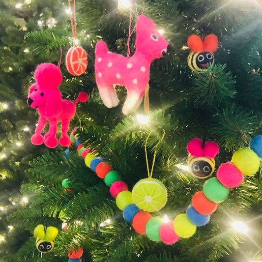 Felt So Good - Handmade Biodegradable Felt Hanging Perez the Poodle Dog Dec