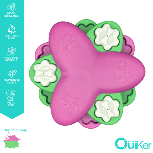 Quiker Pet Products - Flower Puzzle Toy - Dog Toy - Brain Training