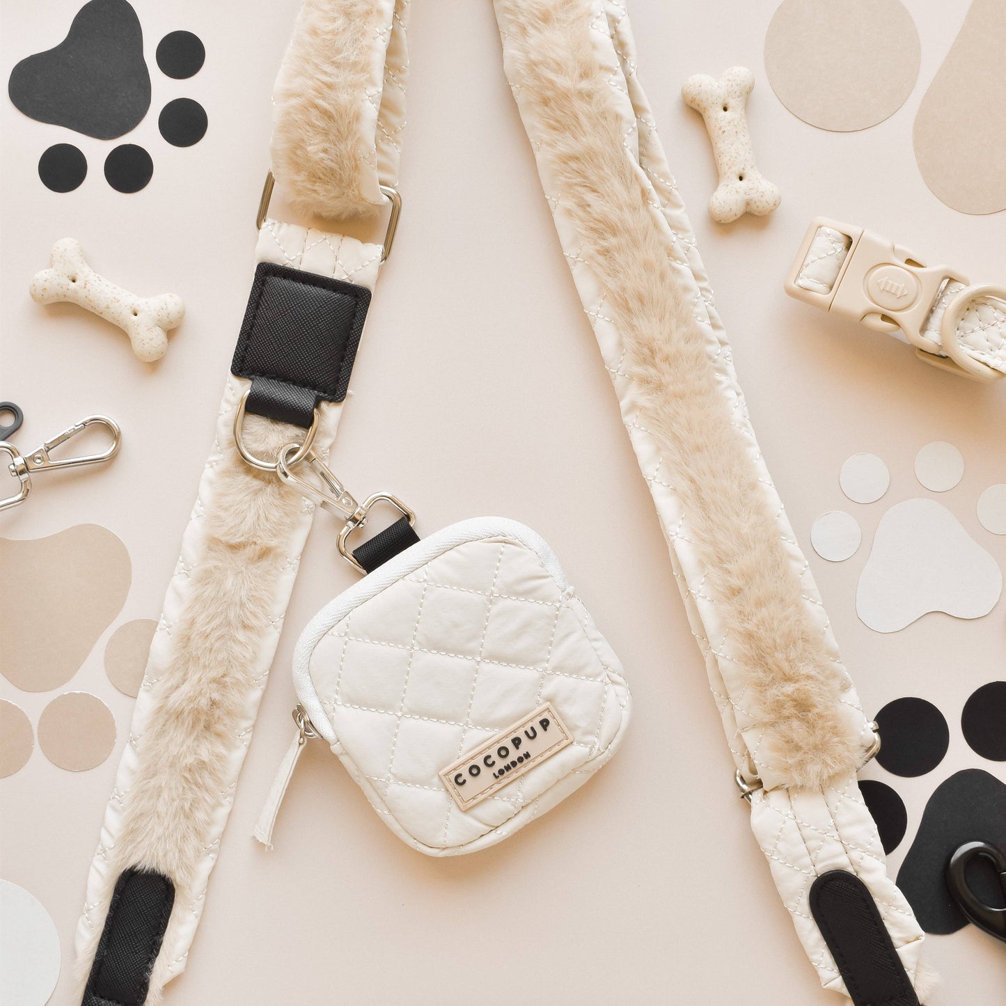 Cocopup London - Treat Pouch - Cream Quilted
