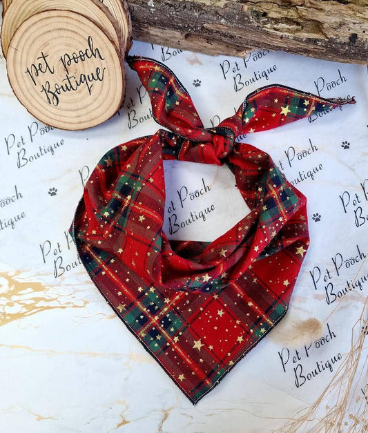 Pet Pooch Boutique - Christmas Tartan Christmas Puppy Dog Bandana