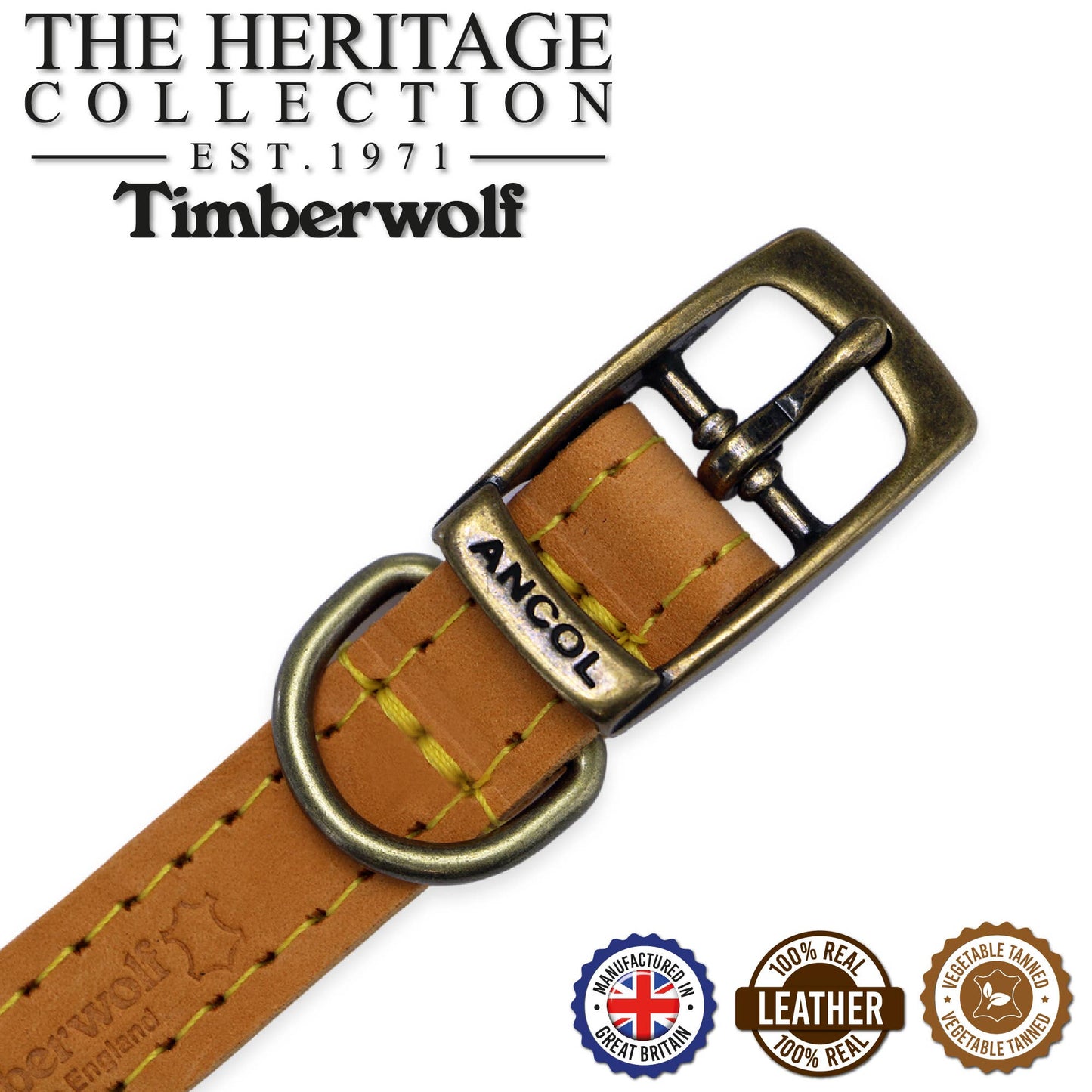 Ancol Pet Products Ltd - Timberwolf Leather Collar Mustard