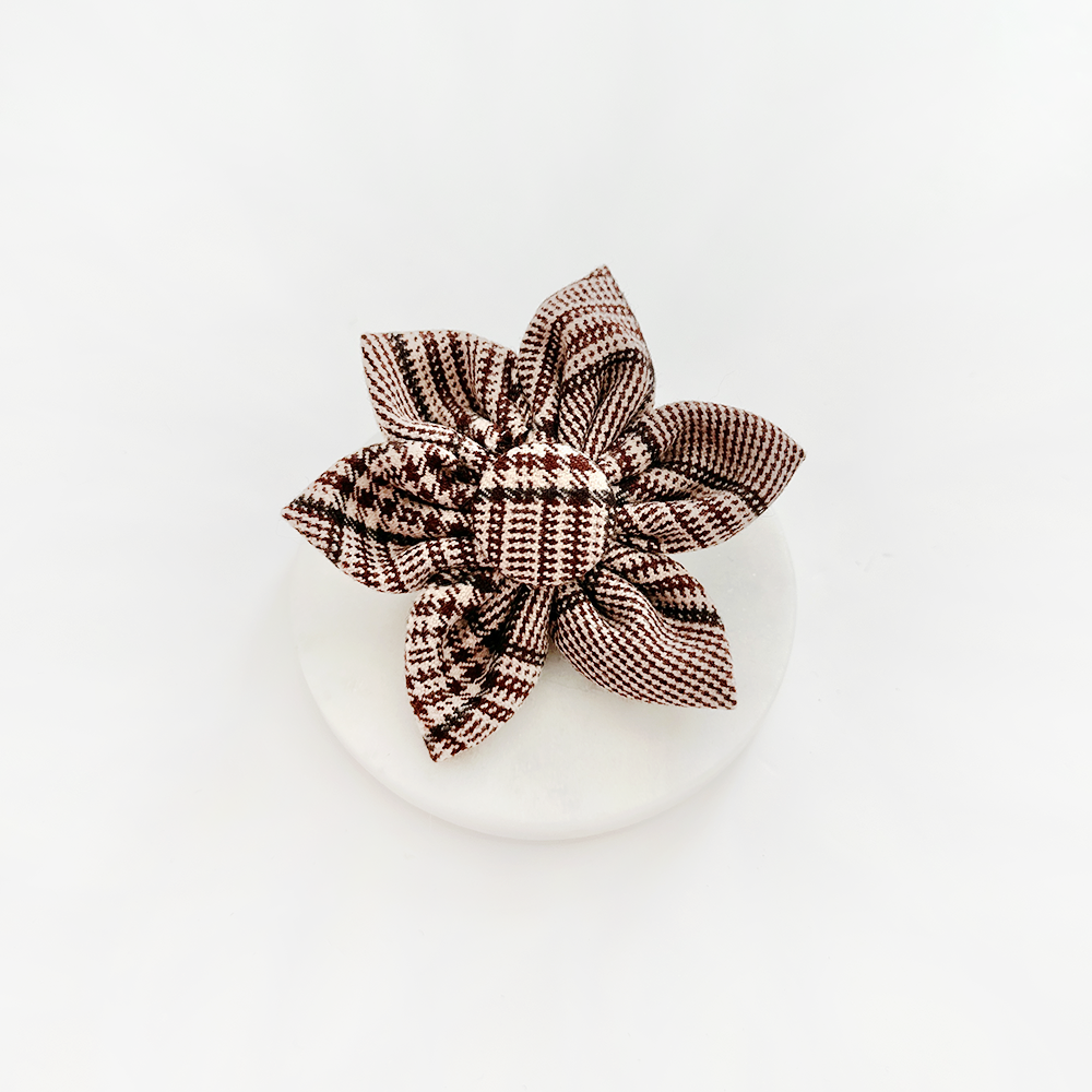 Cocopup London - Pup Plaid Collar Flower