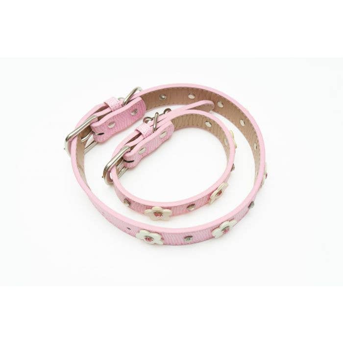 PetLondon - Daisy Rivet Dog Collar Pink Floral