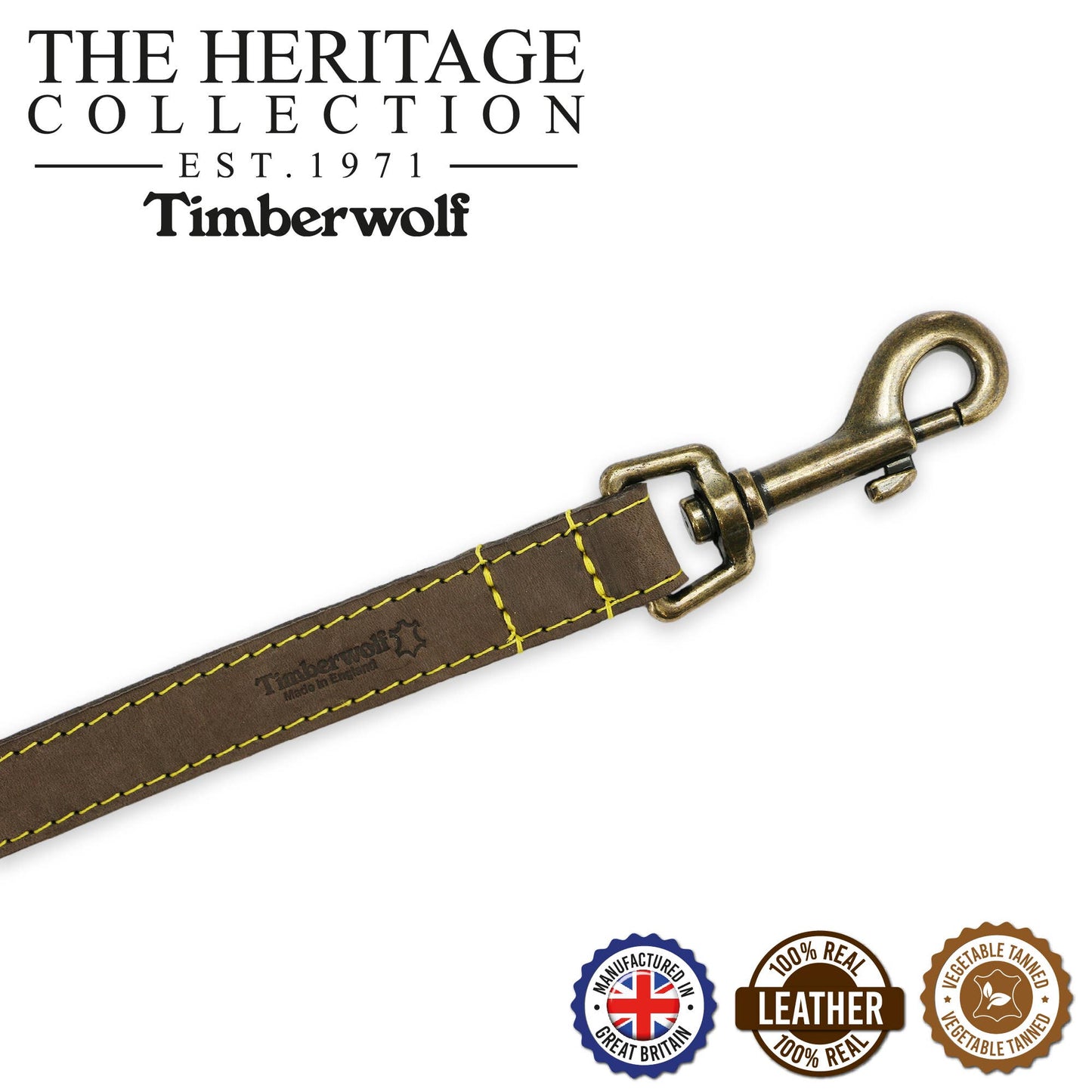 Ancol Pet Products Ltd - Timberwolf Leather Lead - various colours- 1m x 19mm