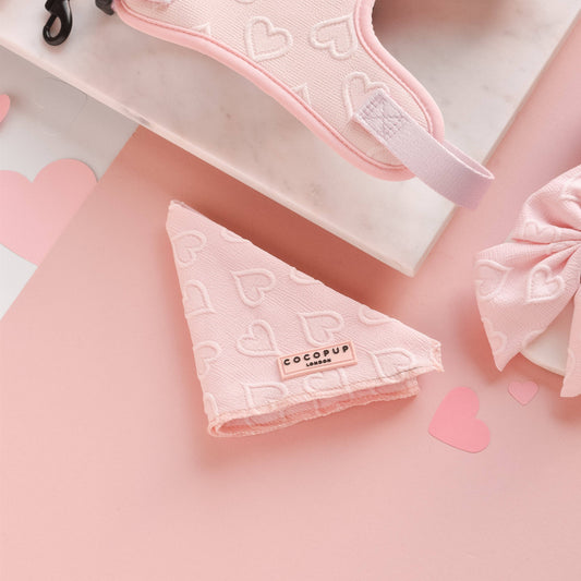 Cocopup London - Luxe Bandana - Baby Pink Heart