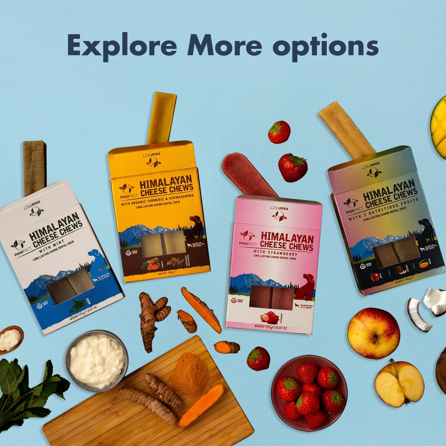 Pawfect Foods - Himalayan Cheese Chews with Apple, Mango & Coconut