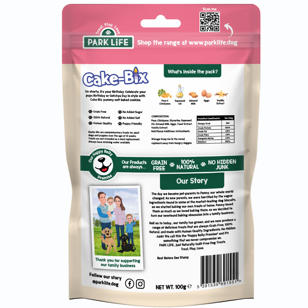 PARK LiFE - Cake-Bix Dog Biscuits Birthday Cake Flavour 100g