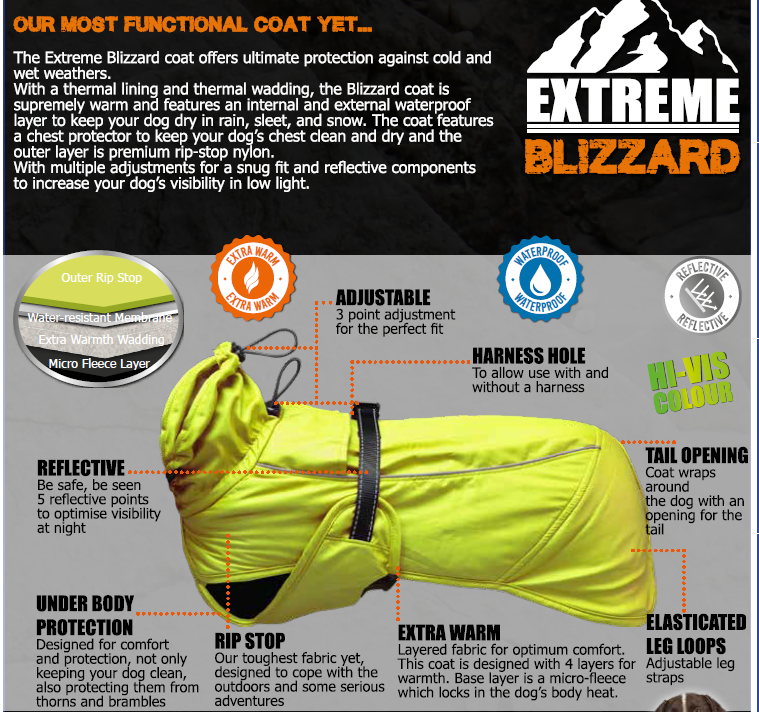 Ancol Pet Products Ltd - Extreme Blizzard Dog Coat : BLACK