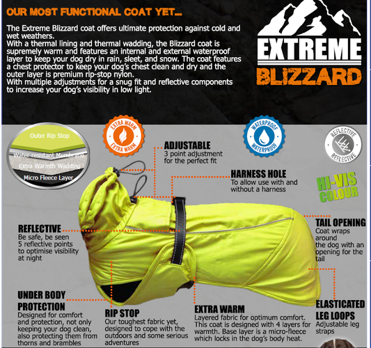 Ancol Pet Products Ltd - Extreme Blizzard Dog Coat : BLACK