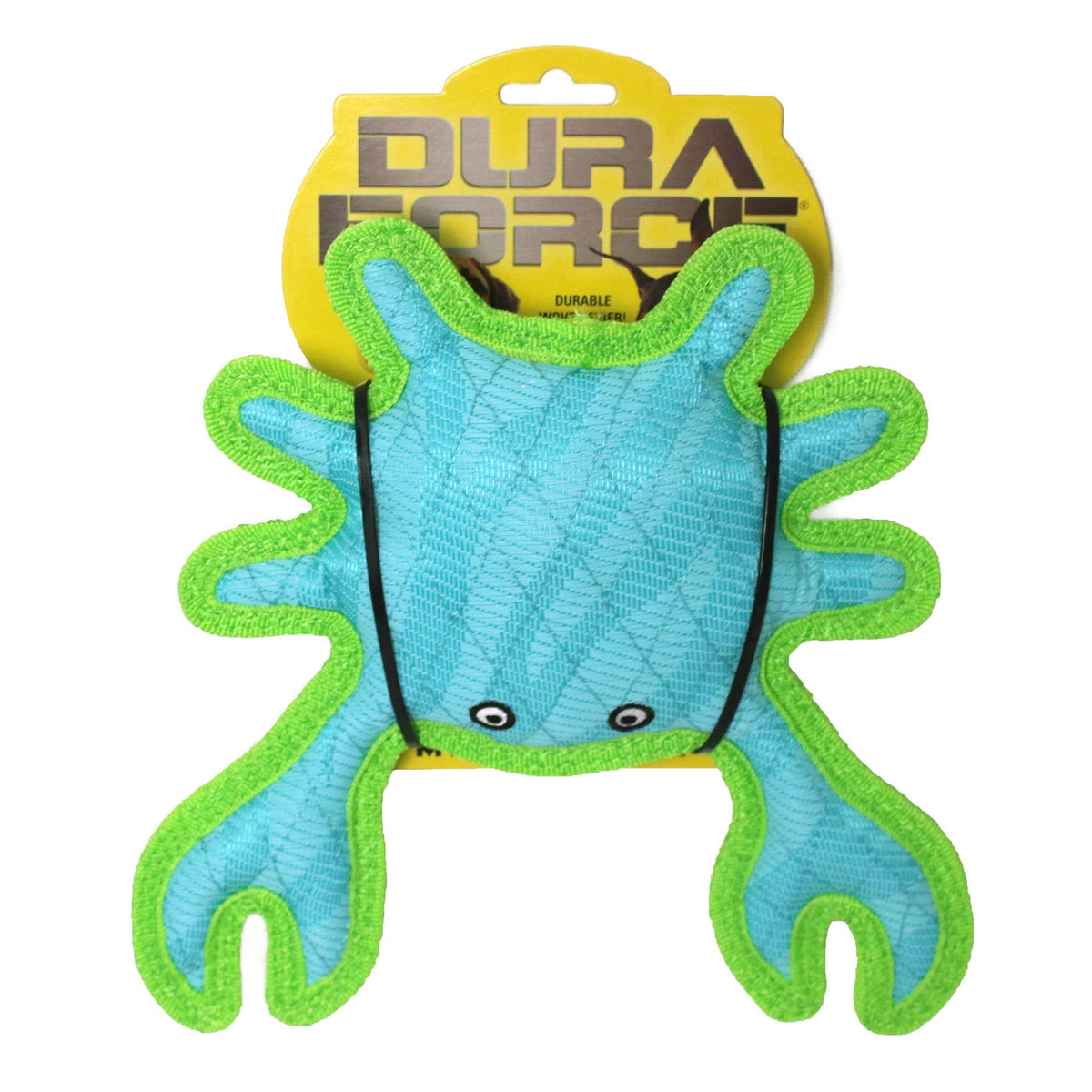 Tuffy Dog Toys - VIP Products - DuraForce Crab Tiger - Blue/Green, Durable, Squeaky Dog Toy