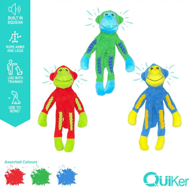 Quiker Pet Products - Rope Body Monkey Dog Toy
