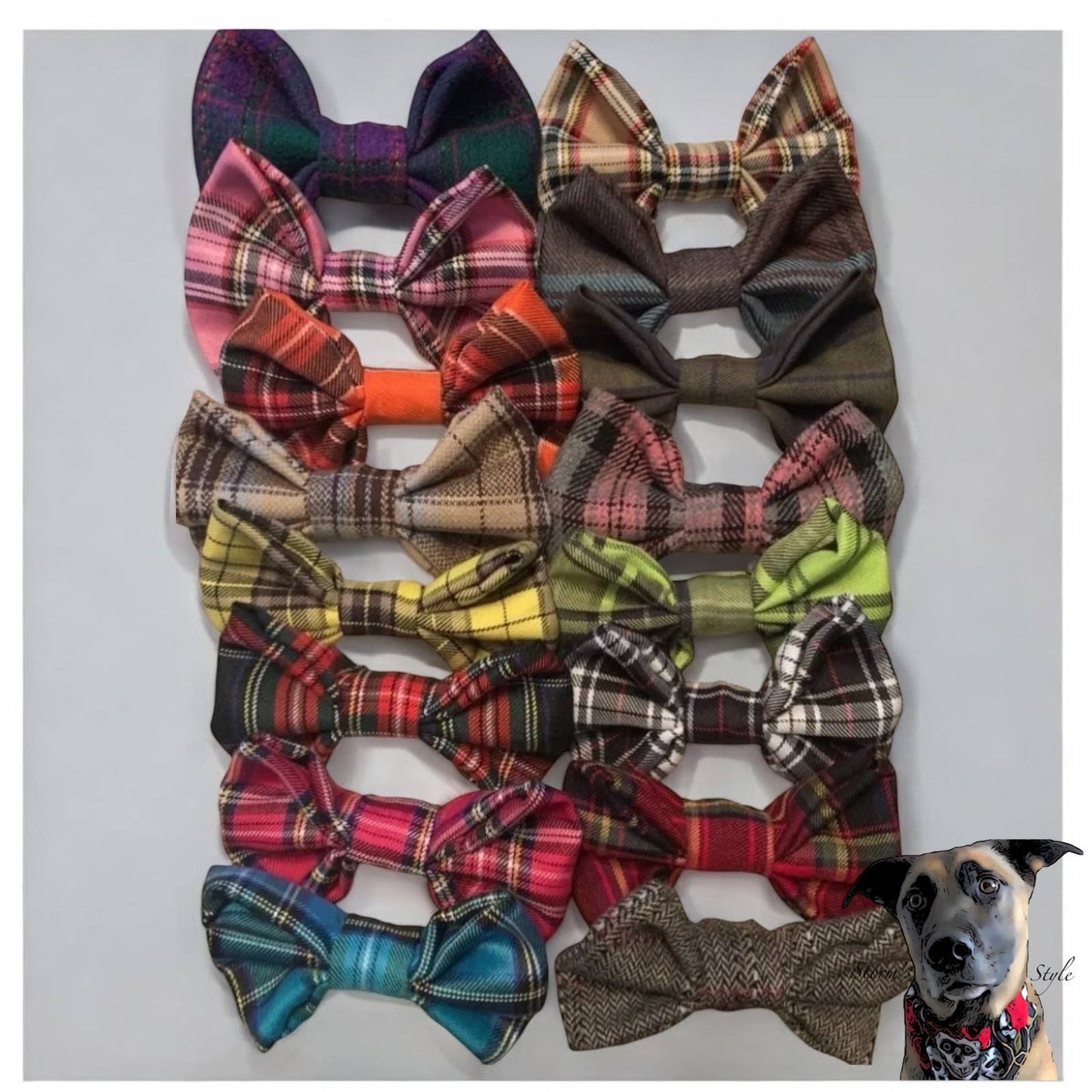Storms Style - Dog Tartan Bow Tie Bundle -2 sizes of bow tie available