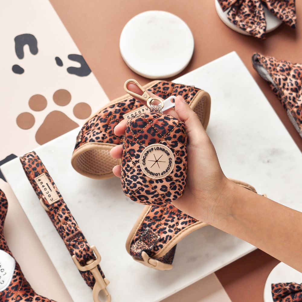 Cocopup London - Quilted Leopard Pup Poop Bag Holder
