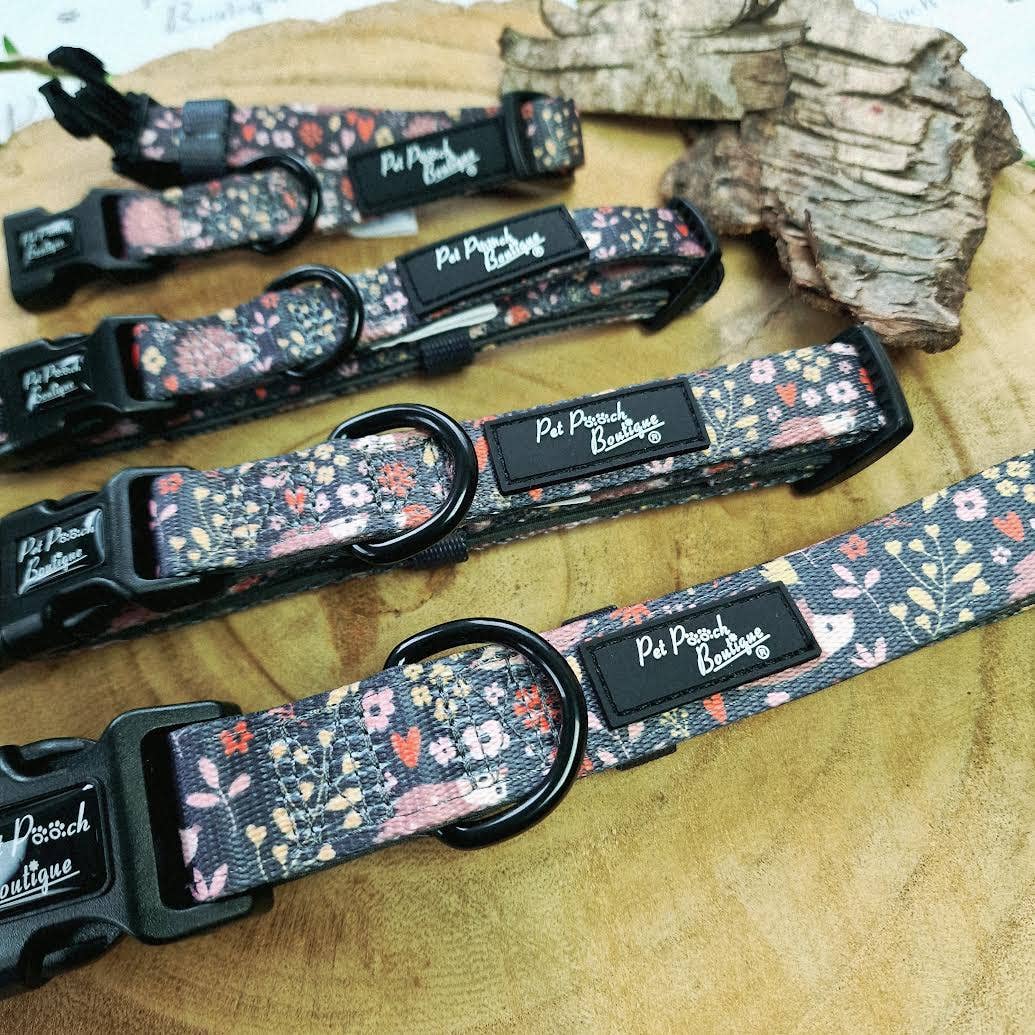 Pet Pooch Boutique - Woodland Hedgehog Dog Collar - Size XS-L (autumn/animals)