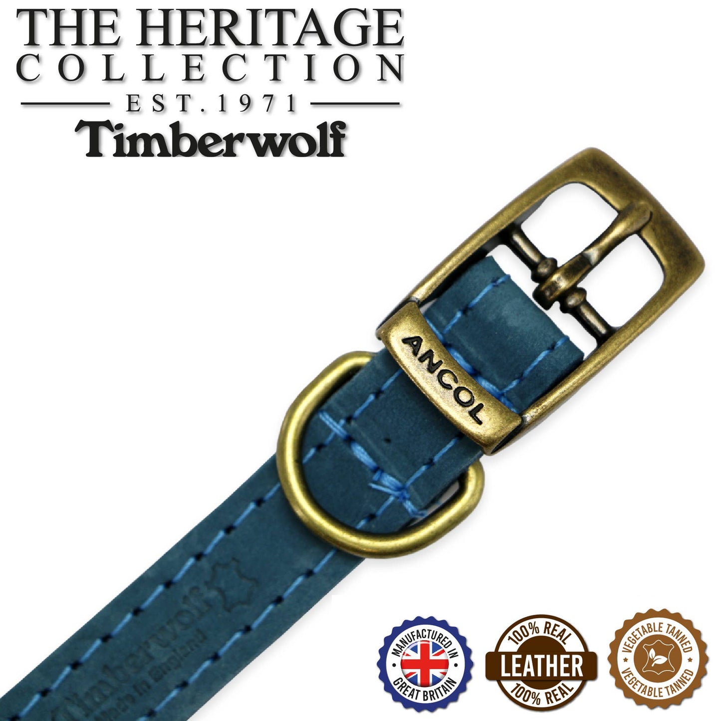 Ancol Pet Products Ltd - Timberwolf Leather Collar Blue