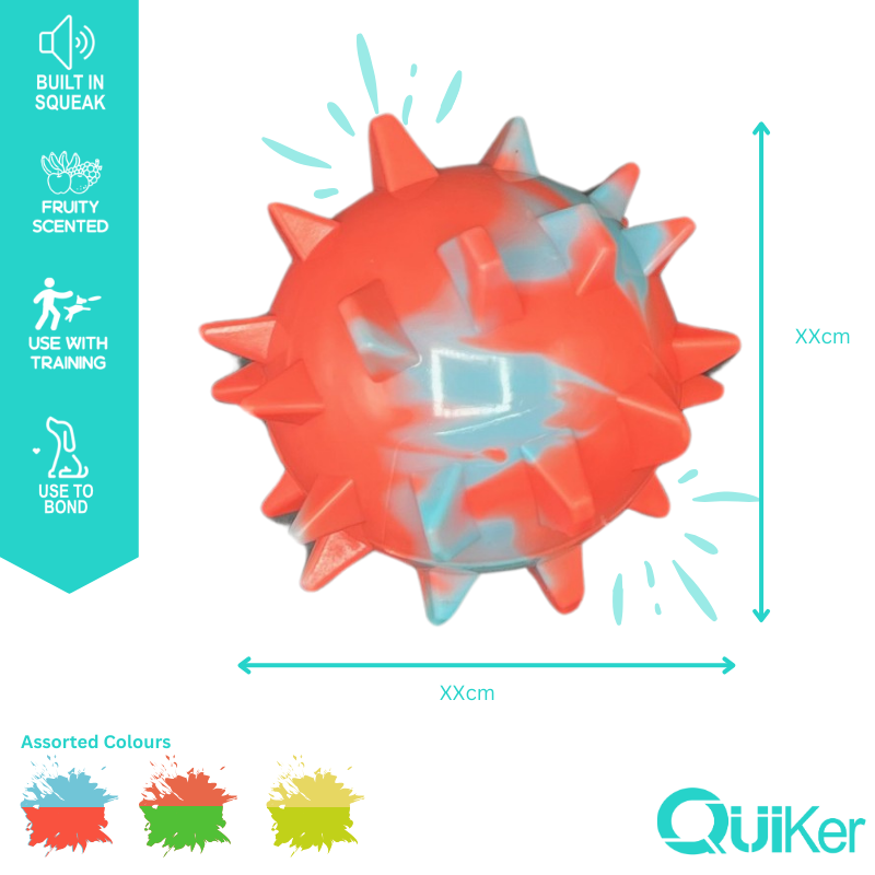 Quiker Pet Products - NEW! Fruitex - Squeaky Round Ball Dog Toy