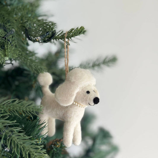 Felt Poodle Ornament - Assorted Colors