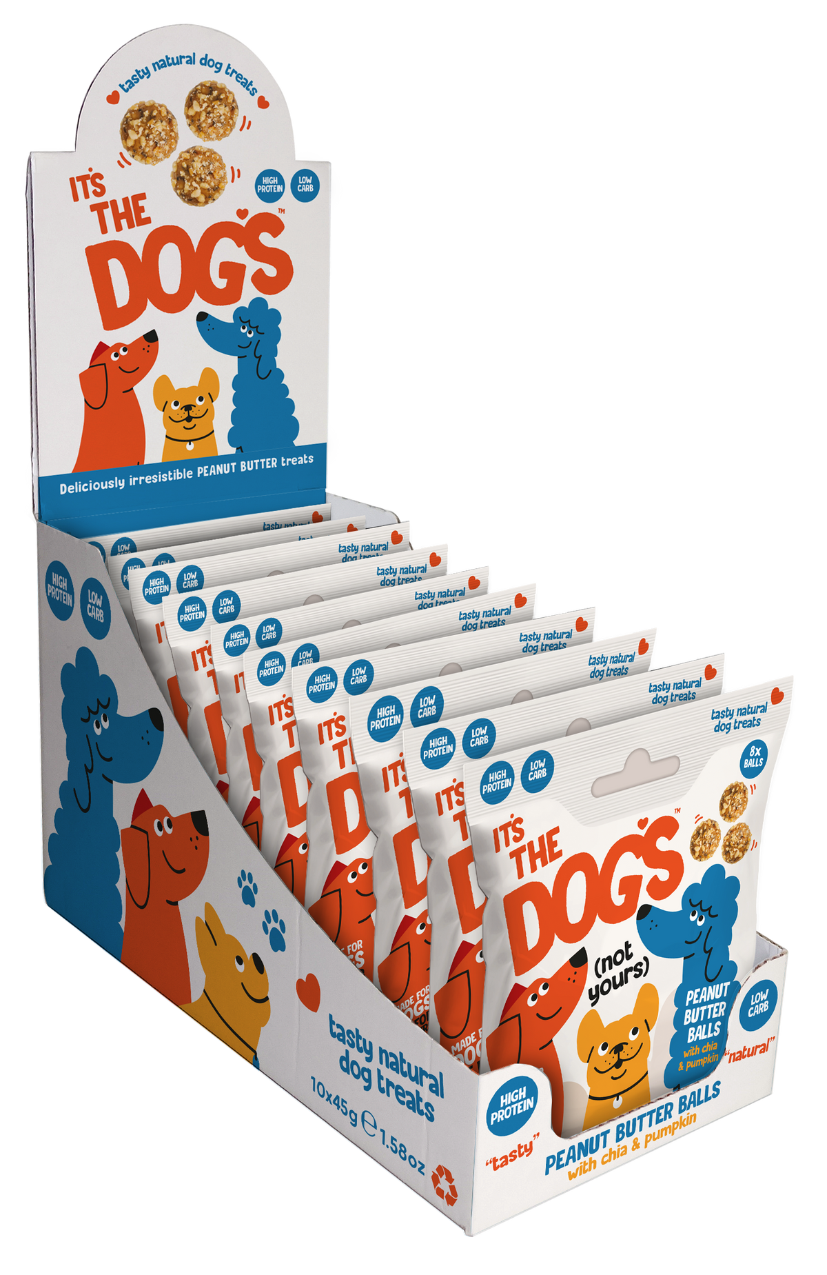 The Protein Ball Co - Dog Treats - PEANUT BUTTER BALLS - 10 x 45g